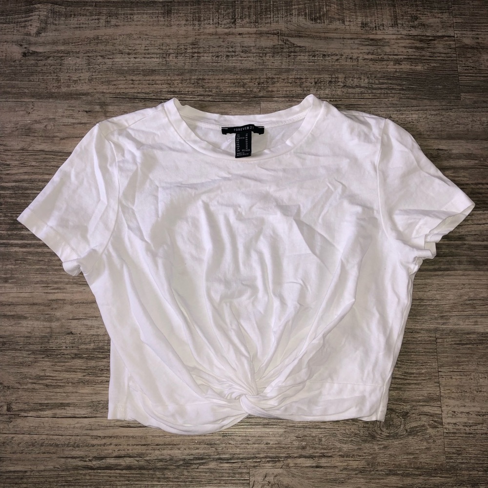 Bottom cross white shirt